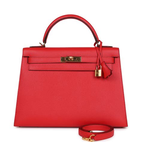 hermes kelly tomate sellier|Hermes Kelly Sellier 32 Rouge Tomate Epsom Gold Hardware.